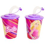 Barbie 3D Plastic Sipper Cup With Straw and Lid 400 ml
