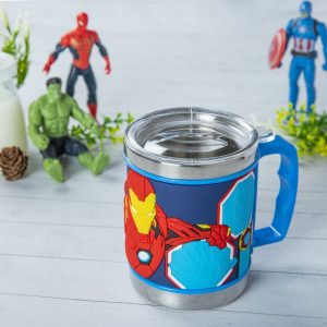 Ramson Milk Mug for Kids, Spiderman Design Stainless Steel Drinking Mug  Colour Print 200ml