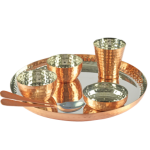 Deluxe Copper Hammer Maharaja Thali Set of 7pcs