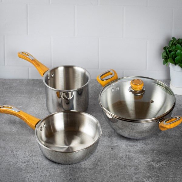 Stainless Steel Cooking Pot Set, 4 Pieces at best price in Mumbai