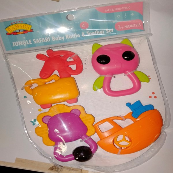 Jungle Safari Baby Rattle & Teether 4 pc Set Ramson Industries