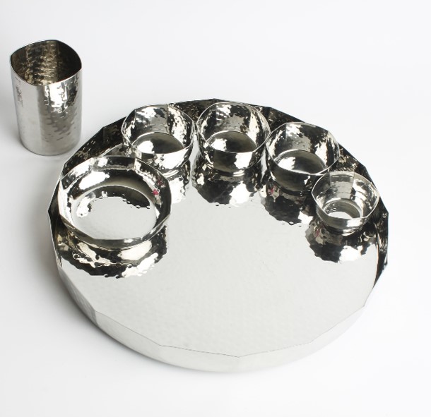 Octagonal Thali Set of 8 pcs - Hammer