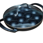 Cast Iron Element Paniyaram / Appe Pan with Glass Lid