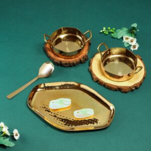 Abstract Platter Set ( O F P ) 4 pc Set - PVD