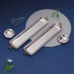 Utsav Hammer Snack Platter 5 pc Set with Brass Handle