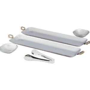 Utsav Hammer Snack Platter 5 pc Set with Brass Handle